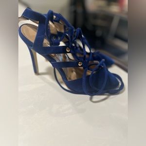 Blue laced heels